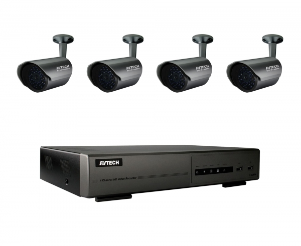 HDTV-system utomhus, 4 kameror, NVR med 4 kanaler, 1TB hårddisk