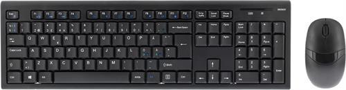 Deltaco trådlöst tangentbord och mus, USB, 10m, nordisk, svart