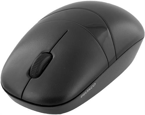 Deltaco trådlöst tangentbord och mus, USB, 10m, nordisk, svart