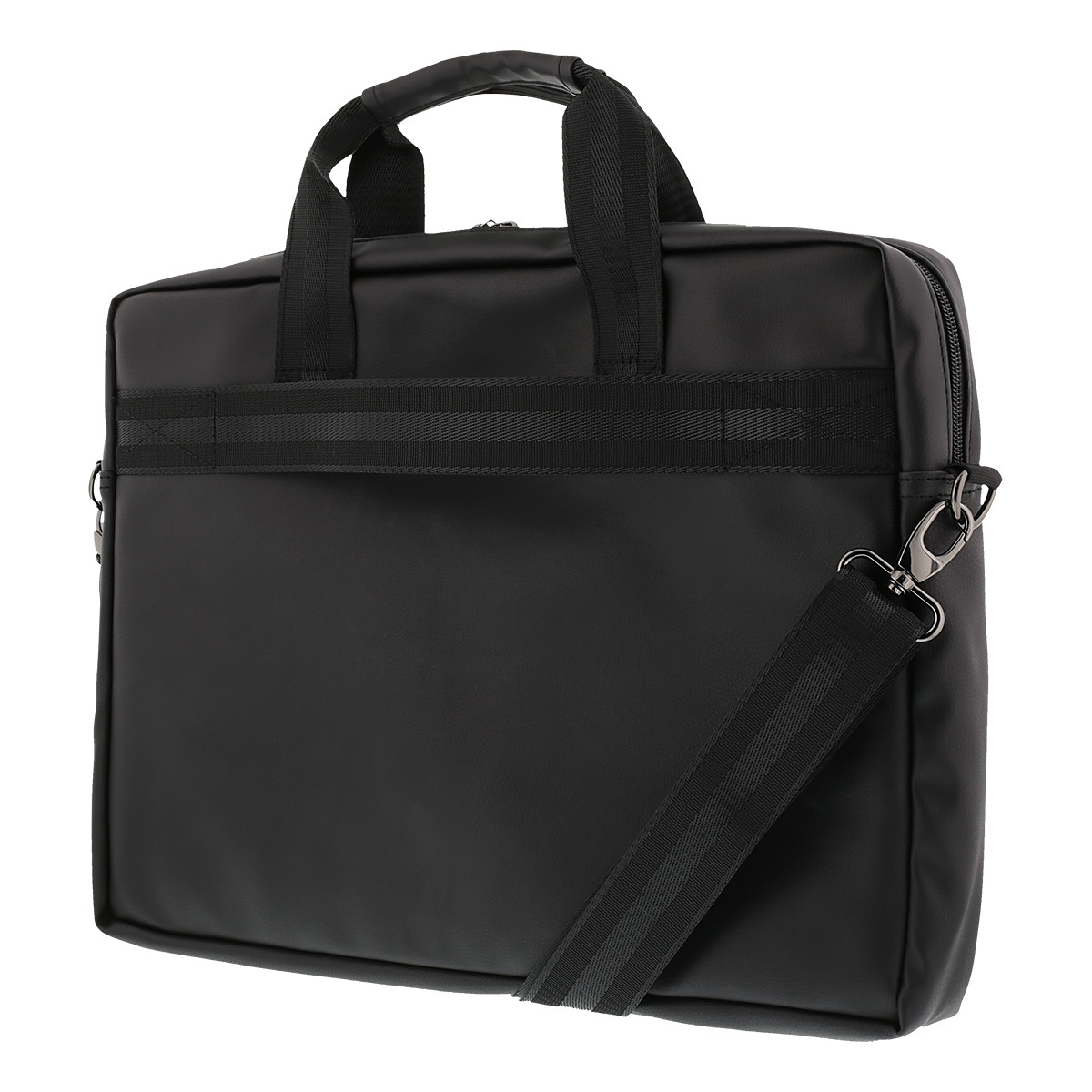 DELTACO Notebookväska upp till 15,6", frontfickor, PU-läder, svart