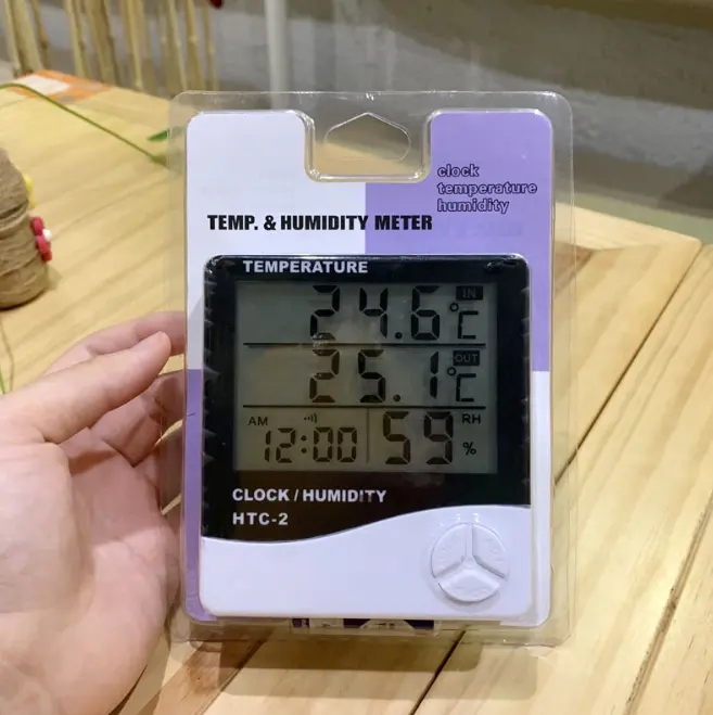 Digital termometer med inbyggd hygrometer, LCD-skärm
