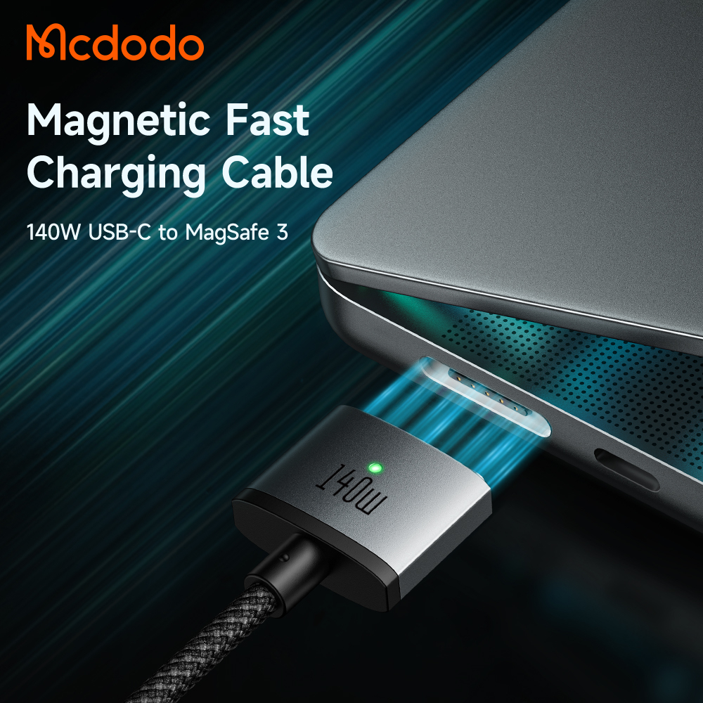 McDodo CA-1470 USB-C till Magsafe 3 magnetisk kabel, 140W, 2m