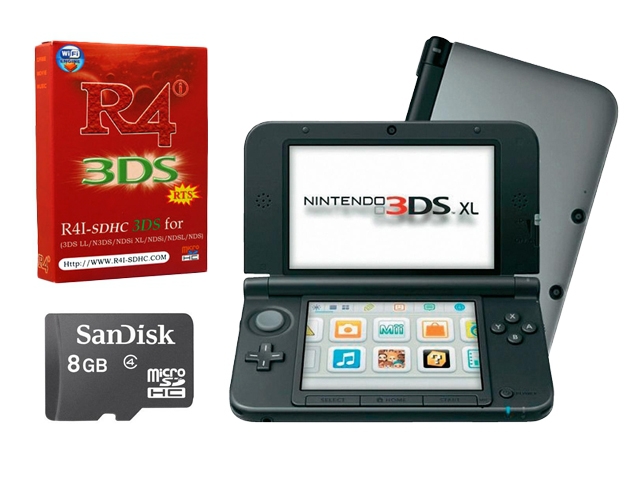Nintendo 3DS XL + R4i 3DS + 8GB microSD