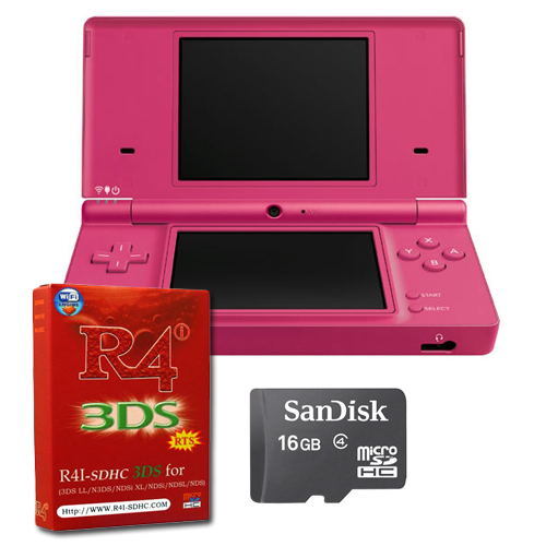 Nintendo DSi rosa + R4i 3DS + 16GB microSD