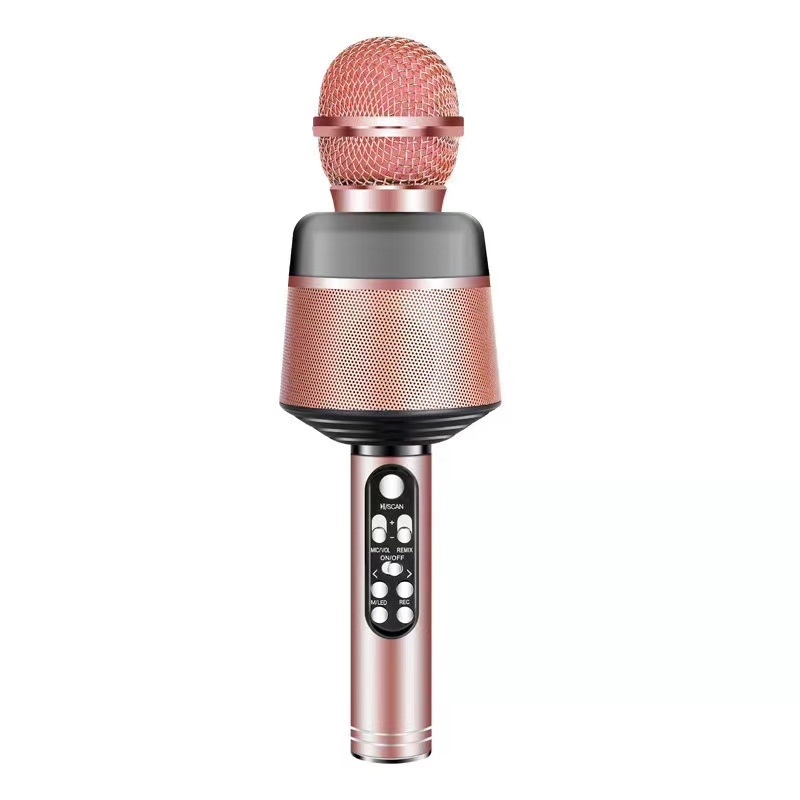 Karaoke trådlös Bluetooth-mikrofon, roséguld
