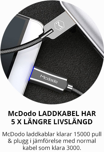 Mcdod laddkablar har 5 gånger längre hållbarhet