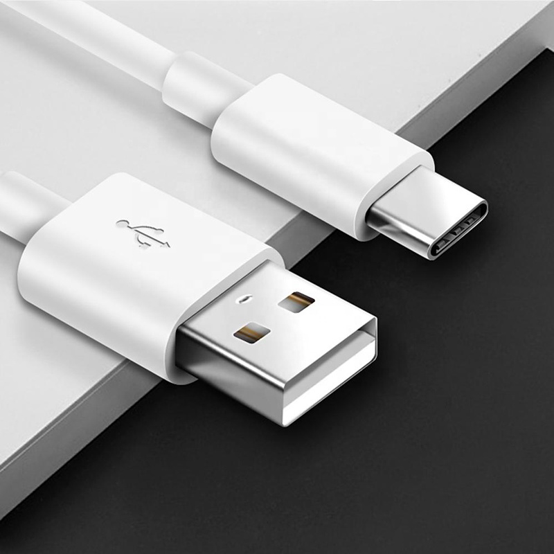 USB-C kabel, 0.25m, 2A, vit