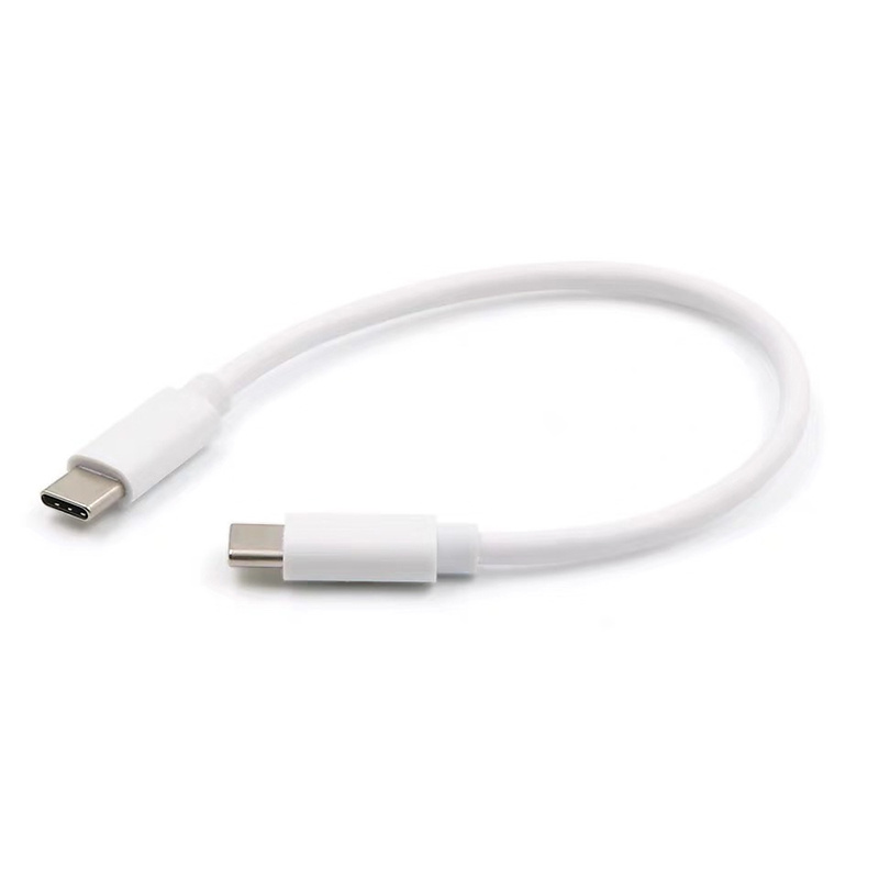 USB-C till USB-C kabel, 0.2m, Snabbladdning, vit