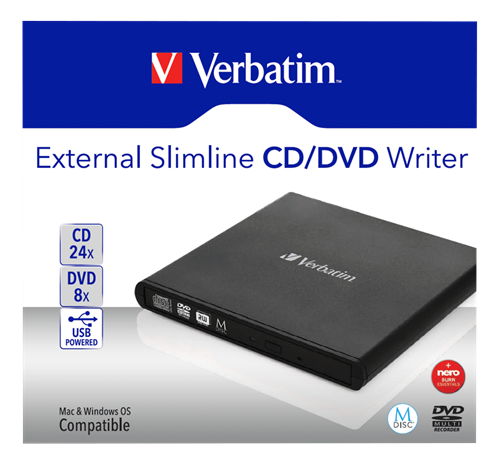 Verbatim Mobile DVD ReWriter USB 2.0, svart