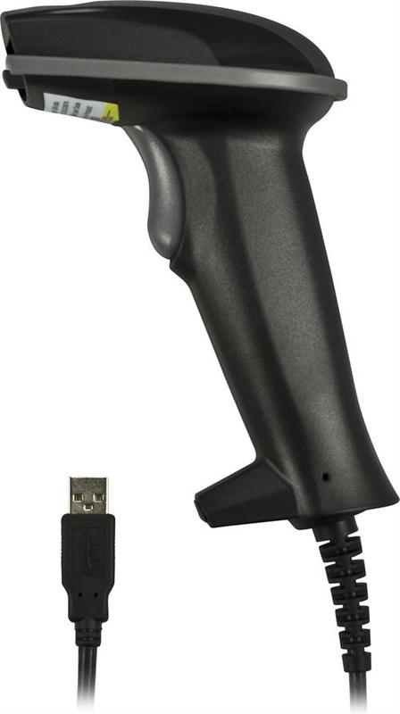 Streckkodsläsare med laserteknik, USB, svart