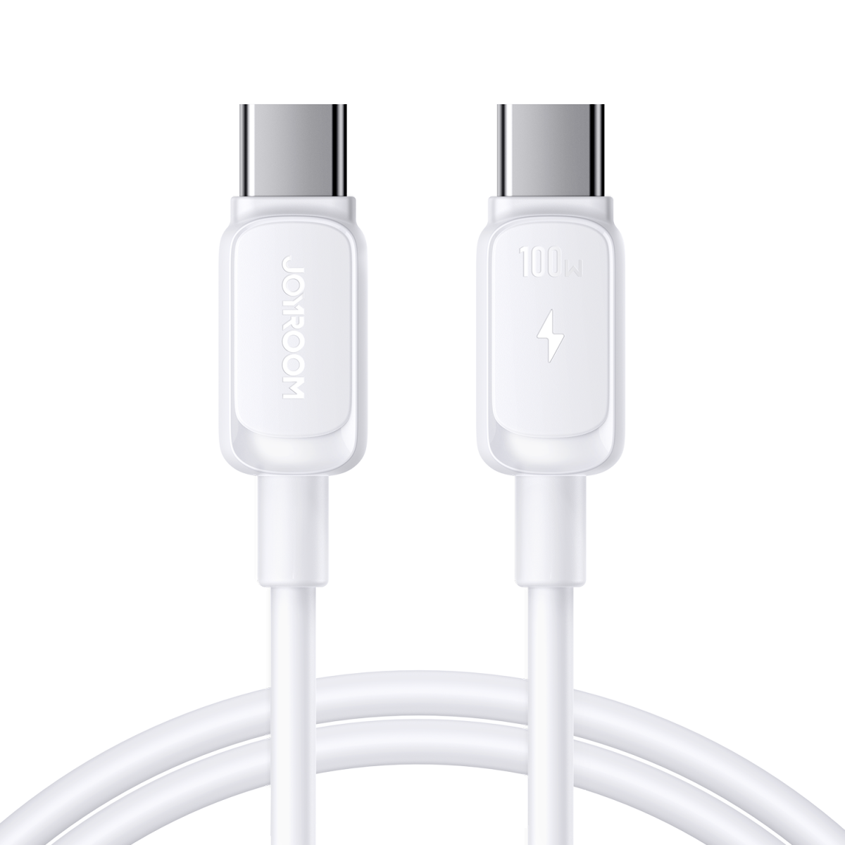 USB-C till USB-C kabel med snabbladdning, 100W, 5A, 1.2m, vit