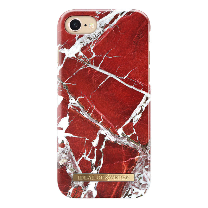 iDeal Fashion Case magnetskal iPhone 8/7/6, Scarlet Red Marble