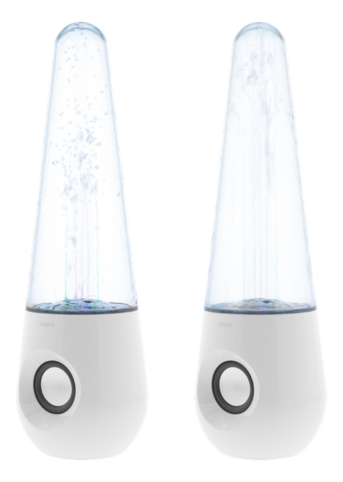 STREETZ bärbara Bluetooth-högtalare med dansande vätska, vit