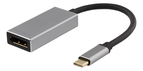Deltaco USB-C - DP adapter, USB-C ha, DP ho, 3840x2160 60Hz