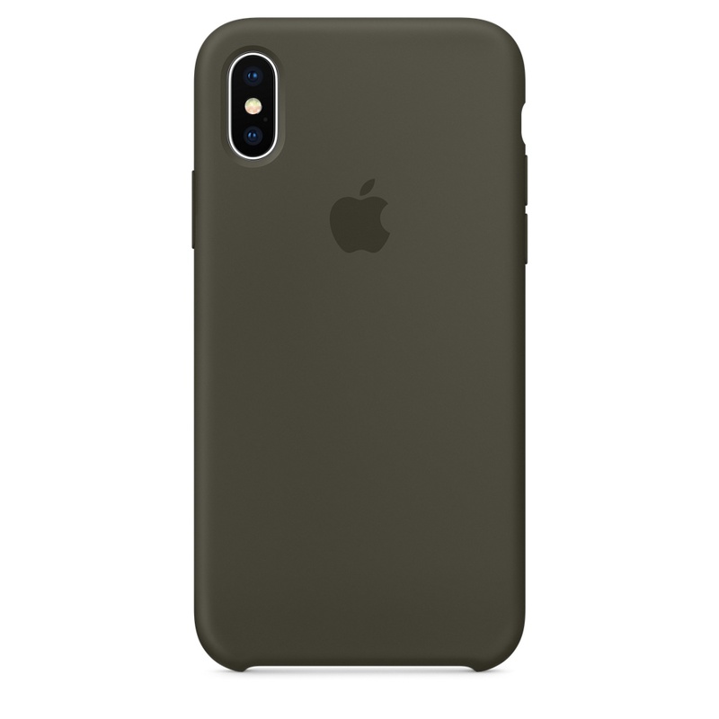 Apple MR522ZM/A silikonskal till iPhone X, mörk oliv
