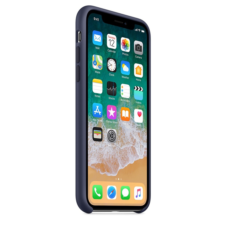 Apple MQT32ZM/A silikonskal till iPhone X, midnattsblå