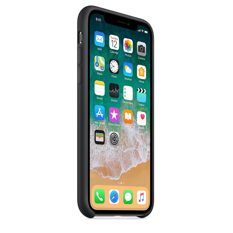 Apple MQT12ZM/A silikonskal till iPhone X, svart