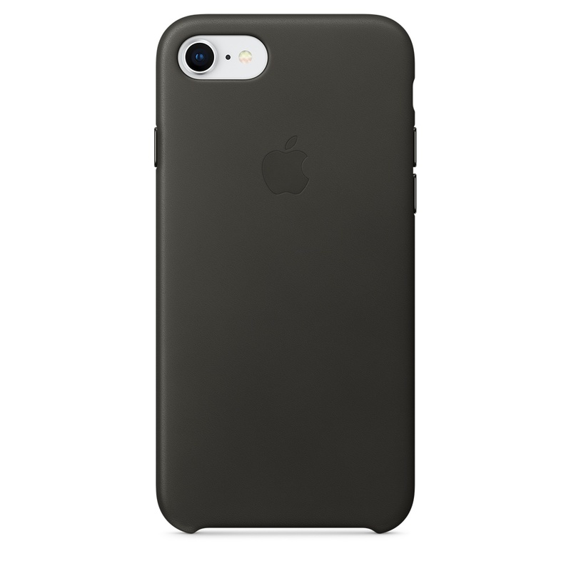 Apple MQHC2ZM/A läderskal till iPhone 8/7, grafitgrå
