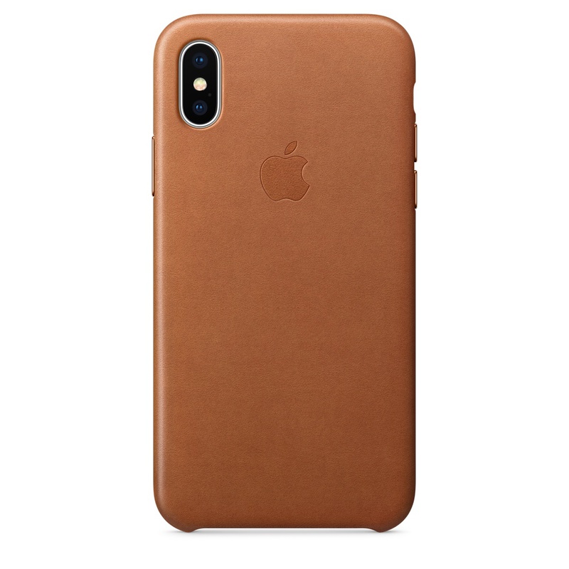Apple MQTA2ZM/A läderskal till iPhone X, sadelbrun