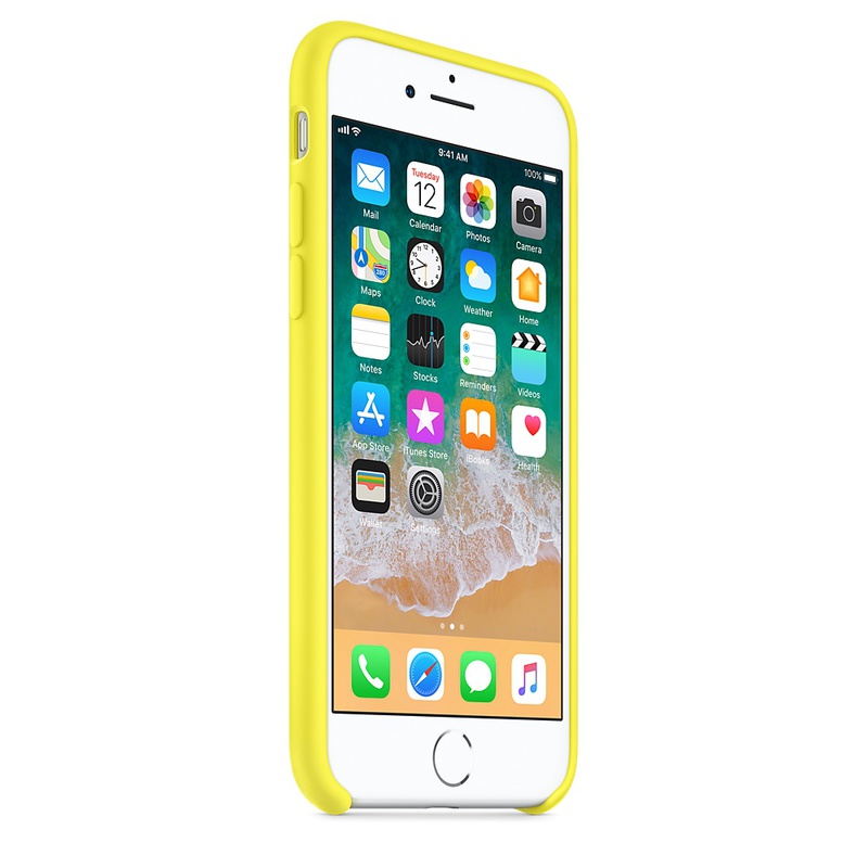 Apple MR672ZM/A silikonskal till iPhone 8/7, neongul