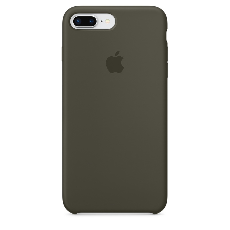 Apple MR3Q2ZM/A silikonskal till iPhone 8/7 Plus, mörk oliv