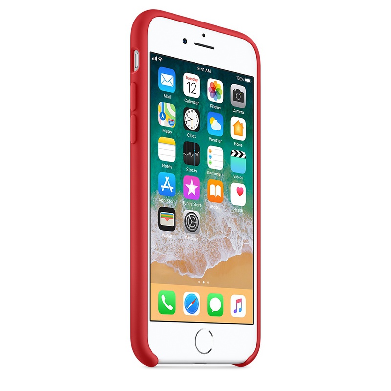 Apple MQGP2ZM/A silikonskal till iPhone 8/7, röd