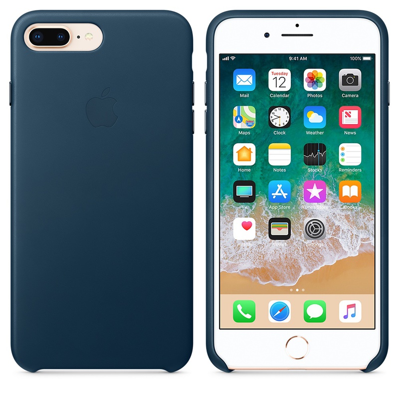 Apple MPTF2ZM/A läderskal till iPhone 8/7 Plus, sapphire