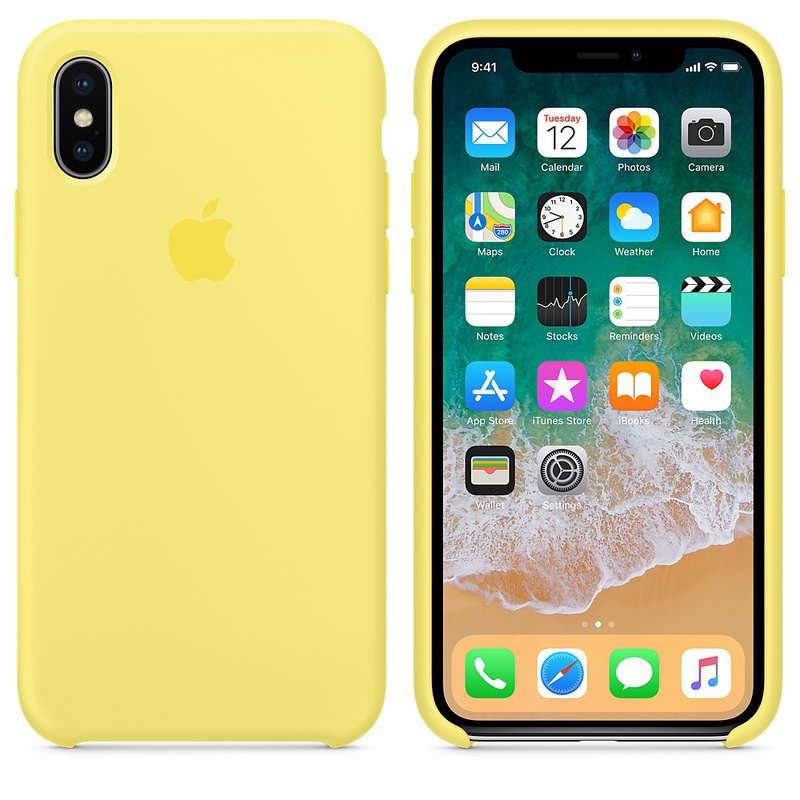 Apple MRG32ZM/A silikonskal till iPhone X, lemonad