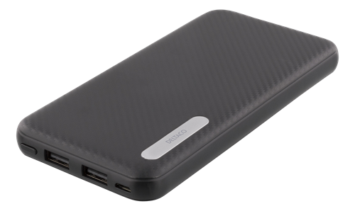 Deltaco Powerbank, portablet batteri, 10.000mAh, 2,1A, svart