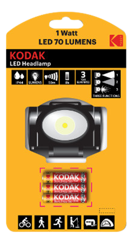 KODAK LED Headlamp 70lm incl. 3xAAA