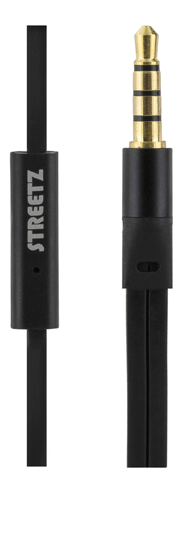 STREETZ in-ear hörlurar med mikrofon, 3,5mm, 1,2m, svart