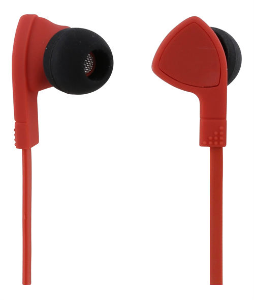 STREETZ in-ear hörlurar med mikrofon, 3,5mm, 1,2m, röd/sv