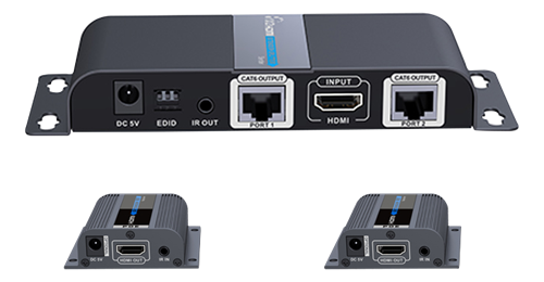 1x2 HDMI Extender Splitter över CAT6/6a/7 40m med IR pass-back