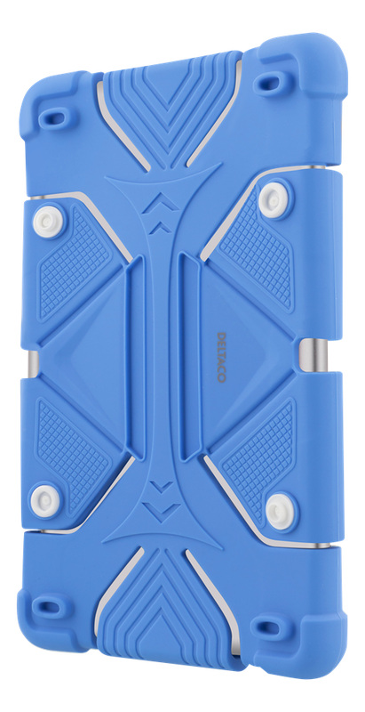 Deltaco Skal i silikon för 7-8" surfplattor, stativ, blå