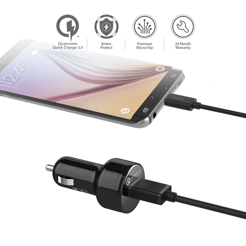 Aukey CC-T12 billaddare med Quick Charge 3.0