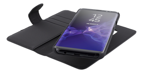 DELTACO plånboksfodral m magnetskal för Samsung Galaxy S9, svart