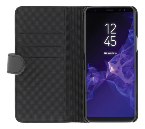DELTACO plånboksfodral m magnetskal för Samsung Galaxy S9, svart