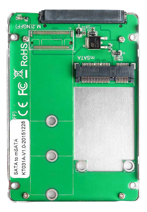 mSATA till SSD kabinett, 2,5", för 1xmSATA SSD 30x50mm