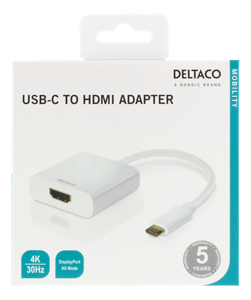 Deltaco USB-C till HDMI adapter, 4096x2160 30Hz