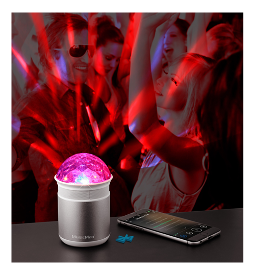 Technaxx Disco ljudstation, Bluetooth, LED, MicroSD, USB, silver