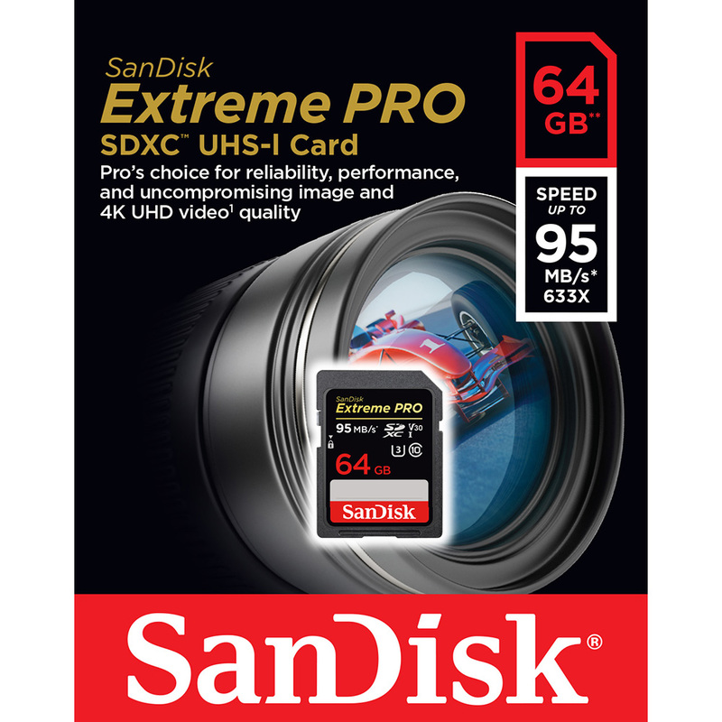 SanDisk Extreme Pro SDXC UHS-I klass 10, 64GB