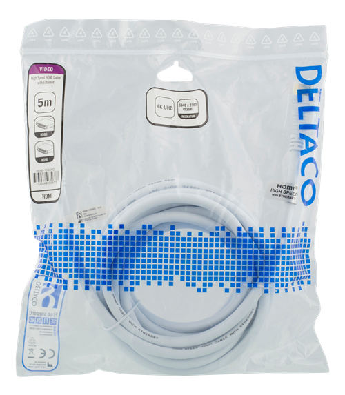 Deltaco HDMI-kabel v1.4, 4K, UltraHD 30Hz, 5m
