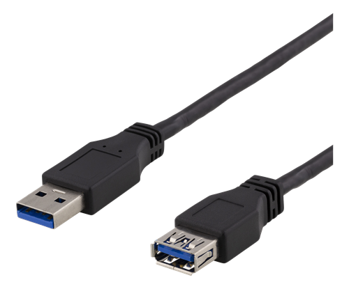 Deltaco USB3.1 Gen1 Förlängningskabel, 1m, USB-A hane till hona
