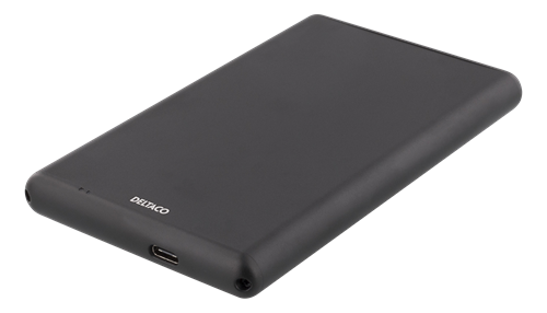 Deltaco Externt HDD/SDD-kabinett, USB-C, USB 3.0, 2.5" SATA