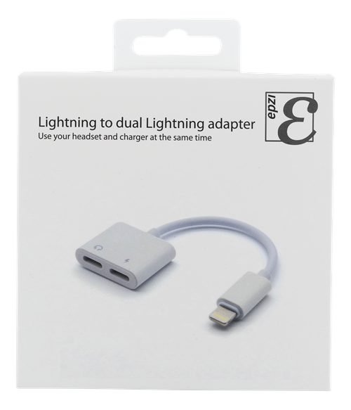 EPZI Lightning till Dual Lightning adapter, 0.1m