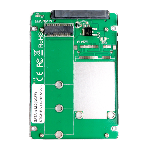 M.2 SSD till SATA-adapter, 6Gbps, aluminium, silver