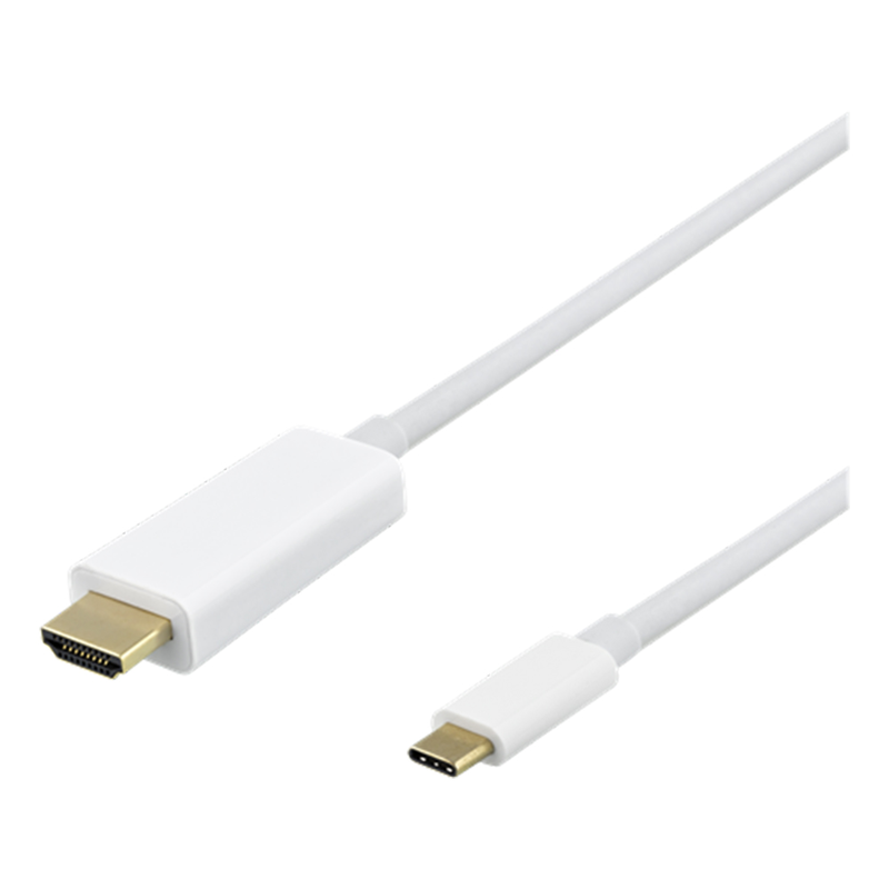 Deltaco USB-C till HDMI-kabel, 4k, 3D, 0.5m