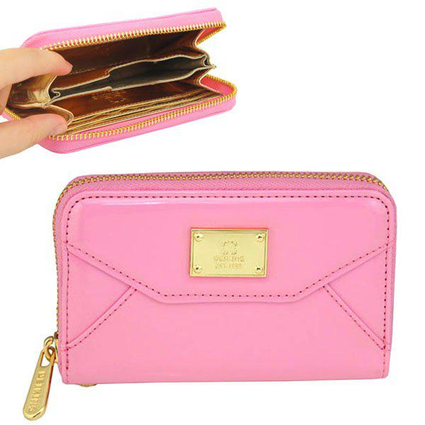 Lyxigt plånboksfodral rosa/guld, universal