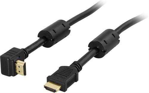 Deltaco HDMI-kabel vinklad v2.0, 4K, UltraHD 60Hz, 3m