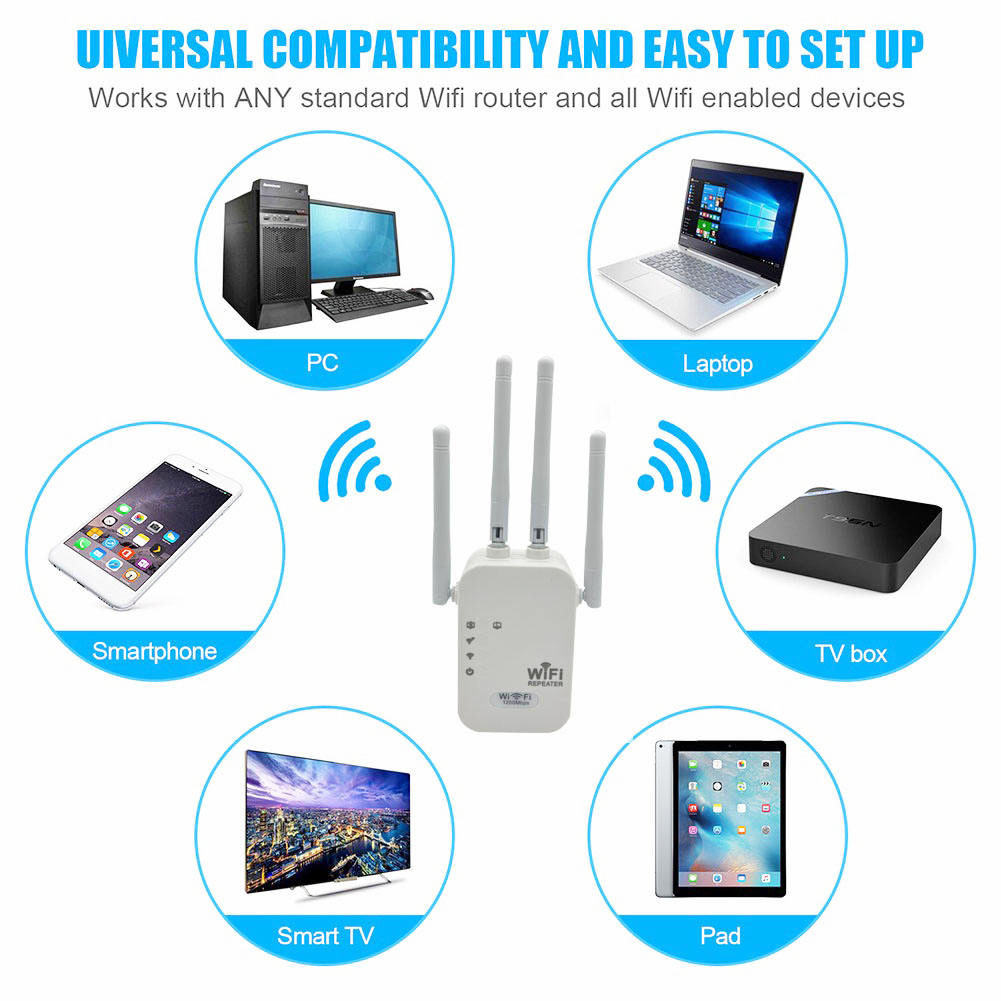 Trådlös WiFi-repeater, 2.4 GHz 300Mbps